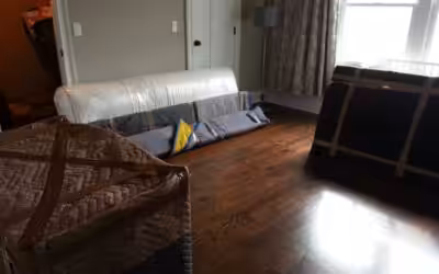 Furniture wrapped for moving process