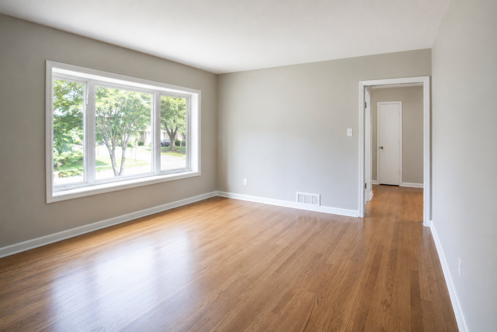 clean space after furniture removal