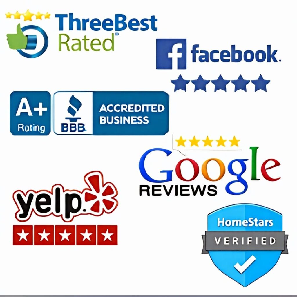 North York Movers Various business rating logos displayed