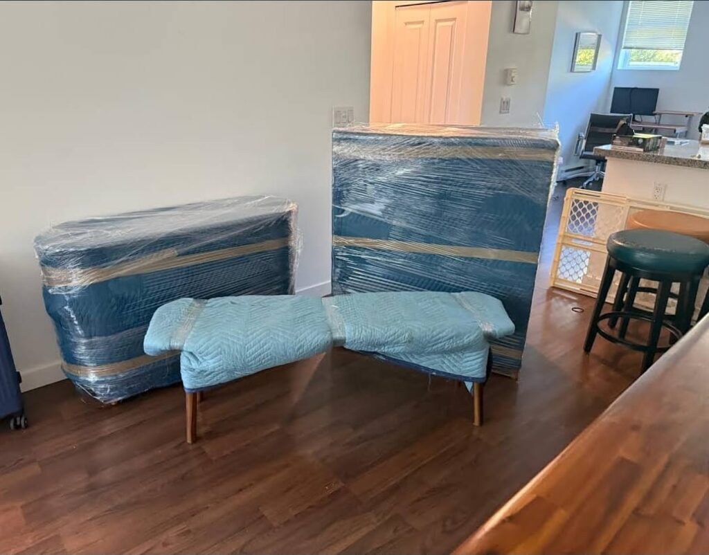 North York Movers Furniture wrapped for moving process