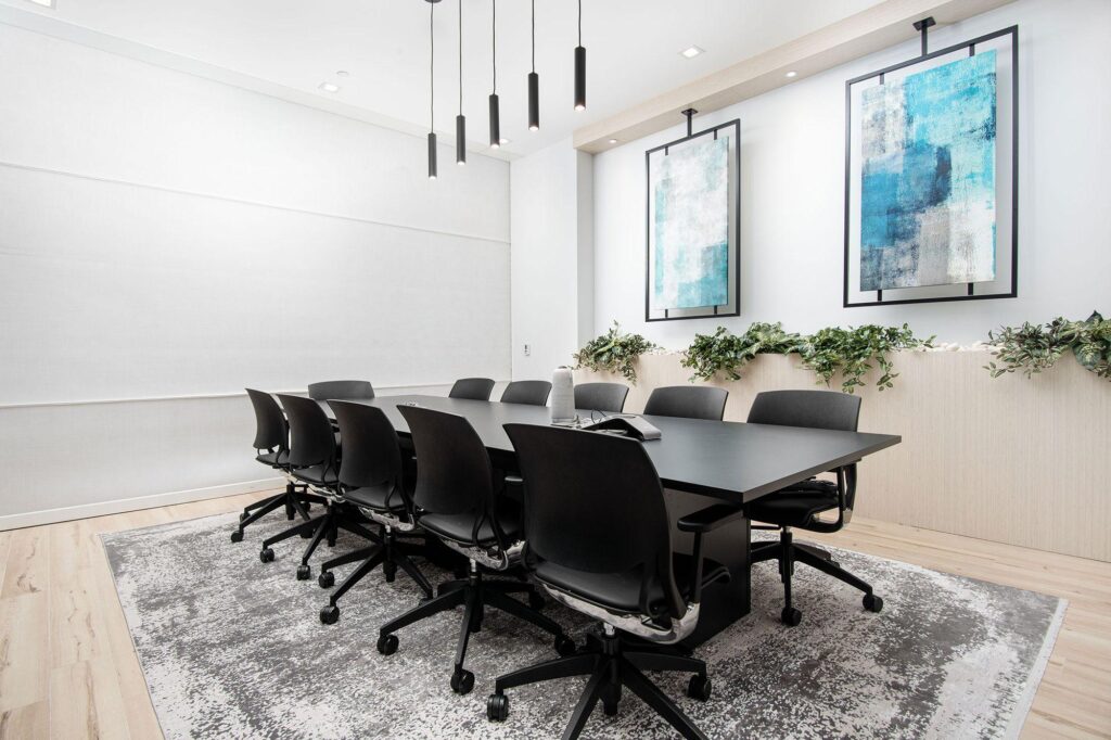 Commercial Movers Modern conference room with artwork